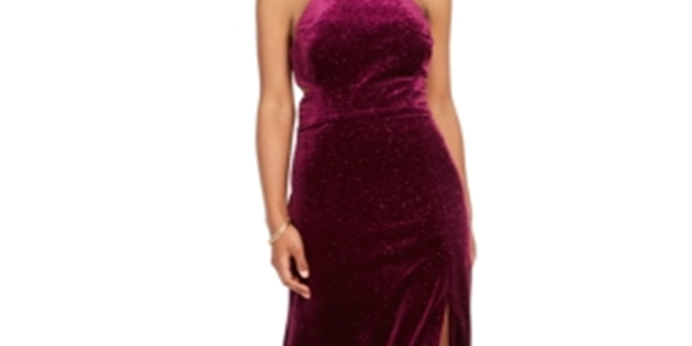 Morgan & Co. Junior's Velvet Glitter Gown Red Size 9