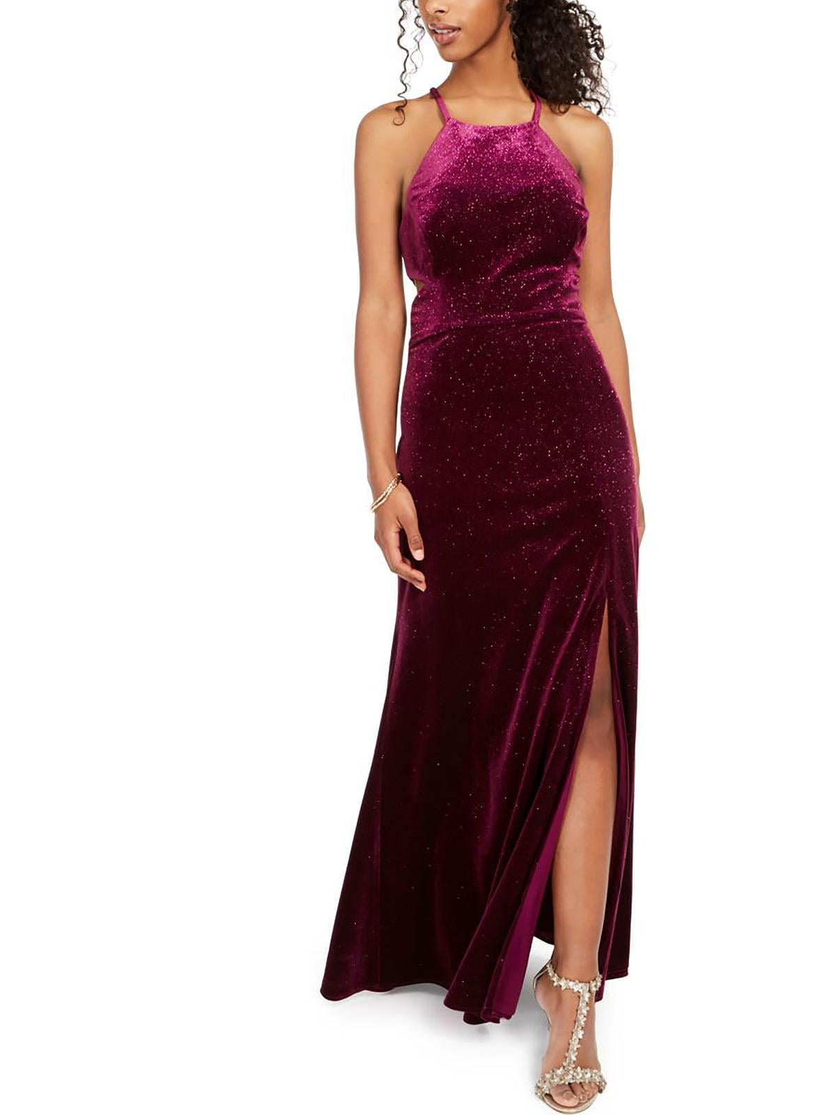 Morgan & Co. Women's Glitter Maxi Evening Dress Red Size 13