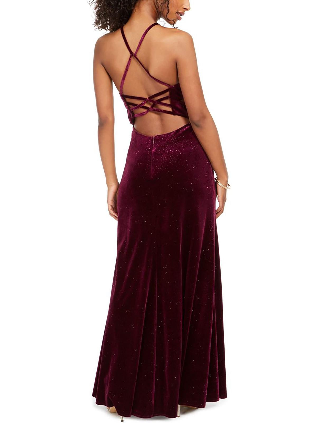 Morgan & Co. Women's Glitter Maxi Evening Dress Red Size 13