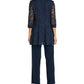 R & M Richards Women's Soutache Jacket Shell & Pants Blue Size 8