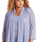 R & M Richards Women's Crinkle Knit Dress & Jacket Blue Size 10Petite