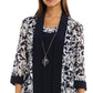 R & M Richards Women's Sheath Dress & Printed Jacket Blue Size 4PPetite
