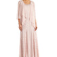 R & M Richards Women's Beaded Dress & Flyaway Jacket Pink Size 12