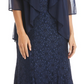 R & M Richards Women's Beaded Dress & Flyaway Jacket Blue Size 18