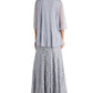 R & M Richards Women's Beaded Dress & Flyaway Jacket Gray Size 10