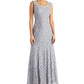 R & M Richards Women's Beaded Dress & Flyaway Jacket Gray Size 10