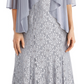 R & M Richards Women's Beaded Dress & Flyaway Jacket Gray Size 16