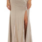 Nightway Women's Off The Shoulder Metallic Gown Brown Size 10Petite