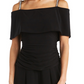 R & M Richards Women's Cold-Shoulder Jumpsuit Black Size 8 Petite