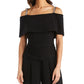 R & M Richards Women's Cold Shoulder Jumpsuit Black Size 14 Petite
