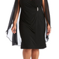 R & M Richards Women's Embellished Chiffon Cape Dress Black Size 22W