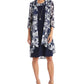 R & M Richards Women's Necklace Dress & Printed Jacket Blue Size 6