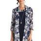 R & M Richards Women's Necklace Dress & Printed Jacket Blue Size 6