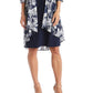 R & M Richards Women's Necklace Dress & Printed Jacket Blue Size 6