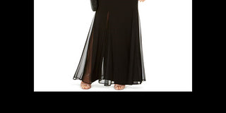 Nightway Women's Geo Illusion Gown Blue Size 8Petite