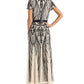 R & M Richards Women's Sequined Belted Dress Brown Size 8