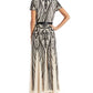 R & M Richards Women's Sequined Belted Dress Brown Size 10