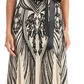 R & M Richards Women's Sequined Belted Dress Brown Size 14