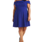 Morgan & Company Women's Cold Shoulder Mini Fit & Flare Dress Blue Size 14W