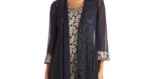 R & M Richards Women's Lace Dress & Jacket Blue Size 10