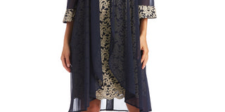 R & M Richards Women's Lace Dress & Jacket Blue Size 12