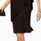 R & M Richards Women's One Shoulder Rhinestone Embellished Dress Black Size 16