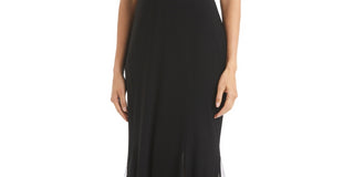 Morgan & Co. Women's Mesh Inset Mermaid Gown Black Size 6