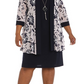 R & M Richards Women's Dress & Mesh Printed Jacket Purple Size 14W