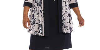 R & M Richards Women's Dress & Mesh Printed Jacket Purple Size 14W