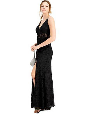 Morgan & Co. Women's Corset Lace Sleeveless Gown Black Size 15