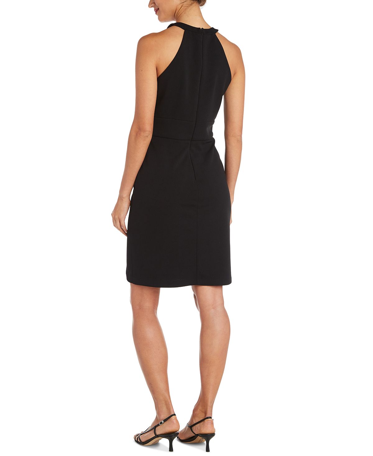 Nightway Women's Lace Inset Sheath Dress Black Size 8