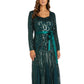 R & M Richards Women's Godet Maxi Evening Dress Green Size 16