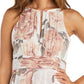 R & M Richards Women's Petite Keyhole Halter Gown Brown Size 6Petite