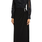Nightway Women's Jacquard Faux Wrap Gown Black Size 8