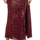 Nightway Women's Sequin Gown Red Size 10