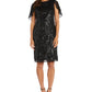 R & M Richards Women's Sequined Capelet Dress Black Size 12