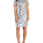 R&M RICHARDS Women's Silver Sequined Dress Size Plus 16W