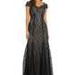 R & M Richards Women's Off The Shoulder Lace Gown Black Size 12