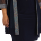 R & M Richards Men's Plus 2 Pc Glitter Trim Jacket & Necklace Dress Blue Size 20W