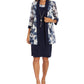 R & M Richards Women's Printed Dress And Jacket Blue Size 12