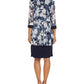 R & M Richards Women's Printed Dress And Jacket Blue Size 12