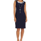R & M Richards Women's Printed Dress And Jacket Blue Size 12