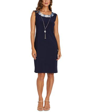 R & M Richards Women's Printed Dress And Jacket Blue Size 12