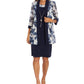 R & M Richards Women's Printed Dress And Jacket Blue Size 12