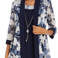 R & M Richards Women's Printed Dress And Jacket Blue Size 12