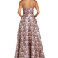 Nightway Women's Metallic Geo Print Gown Pink Size 4