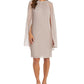 R & M Richards Women's Cape Overlay Sheath Dress Brown Size 12Petite