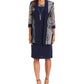 R & M Richards Women's 2 Pc Printed Jacket & Necklace Dress Set Blue Size 8Petite