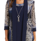 R & M Richards Women's 2 Pc Printed Jacket & Necklace Dress Set Blue Size 8Petite