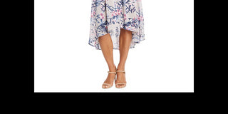 R & M Richards Women's Flutter Sleeve Faux Wrap Dress Brown Size 14Petite